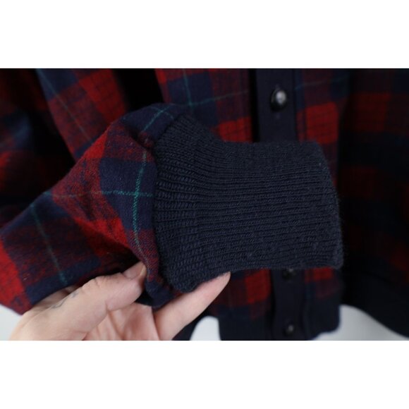 Vintage 70s Pendleton Mens Size XL Virgin Wool Knit Cardigan Sweater Plaid USA - Picture 7 of 11